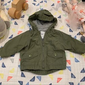 Old navy kids green army jacket, 3-6m
